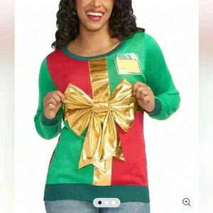 TIPSY ELVES WOMEN'S CHRISTMAS PRESENT UGLY CHRISTMAS SWEATER SIZE Large